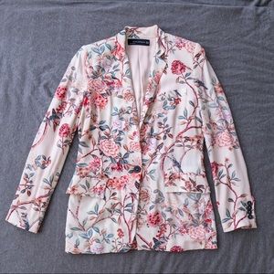 ZARA Floral Blazer XS